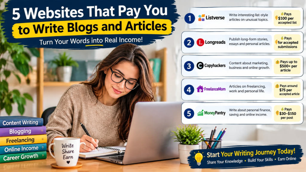 Websites that pay you to write blogs and articles online"